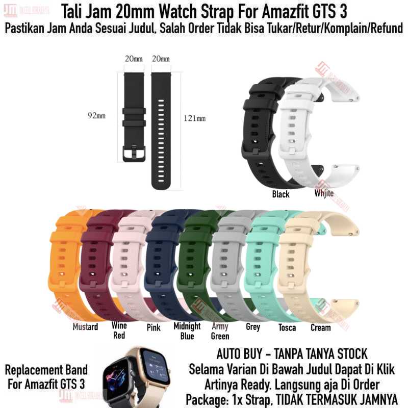 OYE Watch Strap Amazfit GTS 3 2021 - Tali Jam Tangan 20mm Rubber Silikon