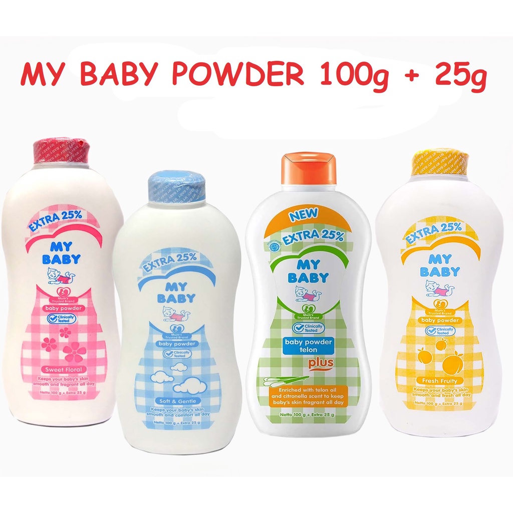 My Baby Powder Bedak Tabur Bayi 100g + Extra 25g