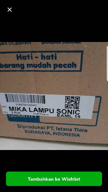 mika lampu DEPAN SONIC