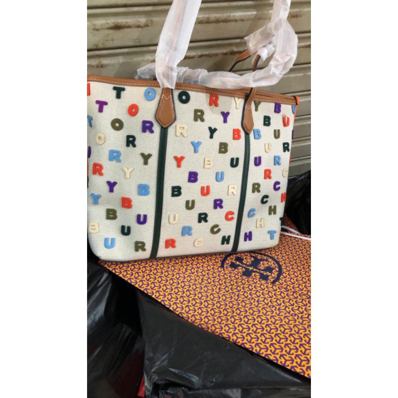 TORY BURCH PERRY TOTE KANVAS ALFABET