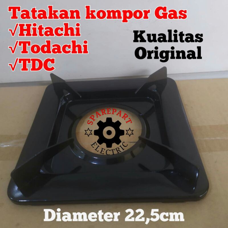 TATAKAN KOMPOR GAS HITACHI TODACHI TDC HOCK KOTAK KAKI 4 ORIGINAL HITAM