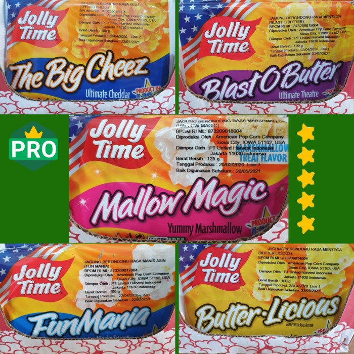 

INSTANT-CAMILAN- POP CORN JOLLY TIME / POPCORN JOLLYTIME MALLOW MAGIC - BLAST O BUTTER -CAMILAN-