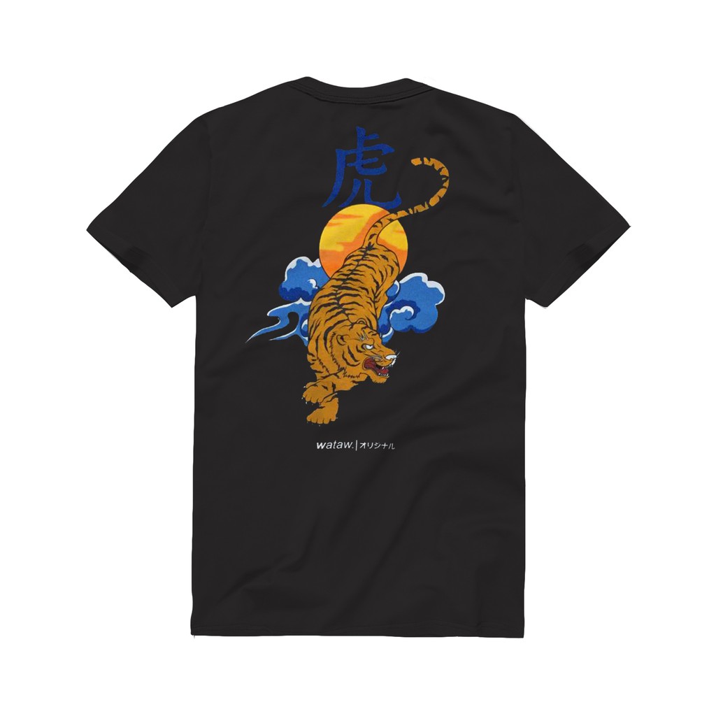 T-SHIRT / KAOS TIGER SUKAJAN TORA JAPAN BLACK WATAW