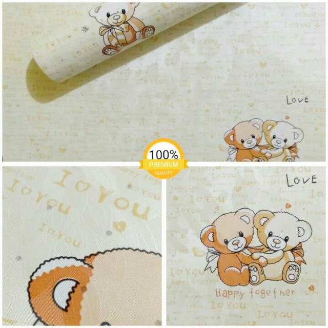 Wallpaper Sticker Dinding Murah Kamar Ruang Tamu Anak Beruang Coklat Lucu Kalem 10 M X 45 Cm Shopee Indonesia