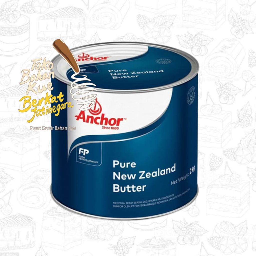 ANCHOR PURE NEW ZEALAND SALTED BUTTER 2 KG / BUTTER ANCHOR / GOLDEN FERN / CTN ( 6 PCS )