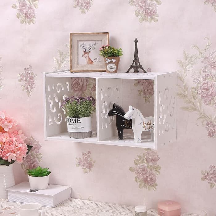 Rak Kubik 2 Ruang Rak DInding Shabby Chic Dekorasi Ruangan MB765