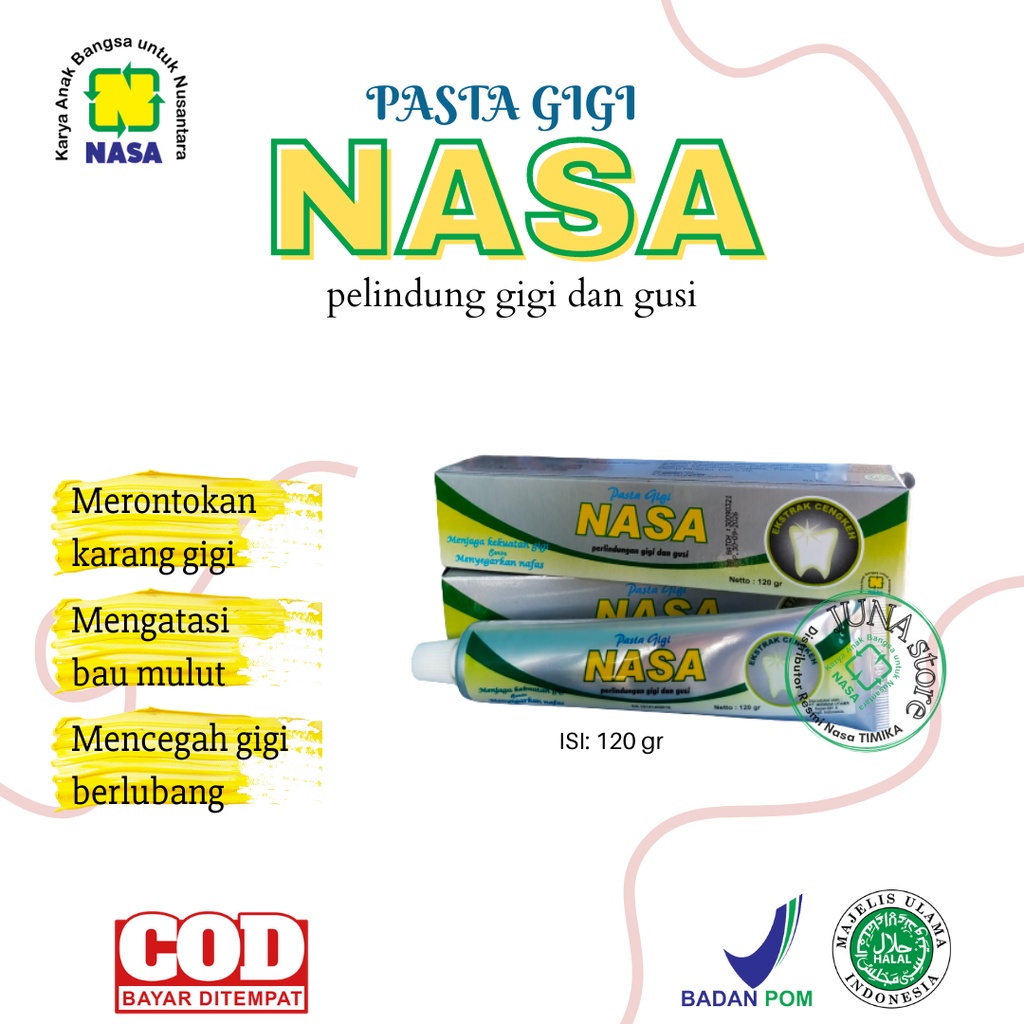 Jual PASTA GIGI NASA Original Merontokan Karang Gigi / Menjaga Gigi Dan ...