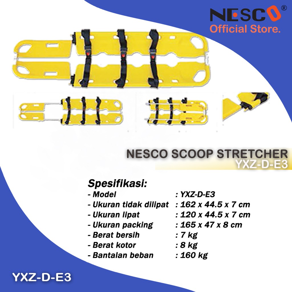 Nesco Scoop Stretcher, Type Yxz-D-E3, Tandu Lipat Medis