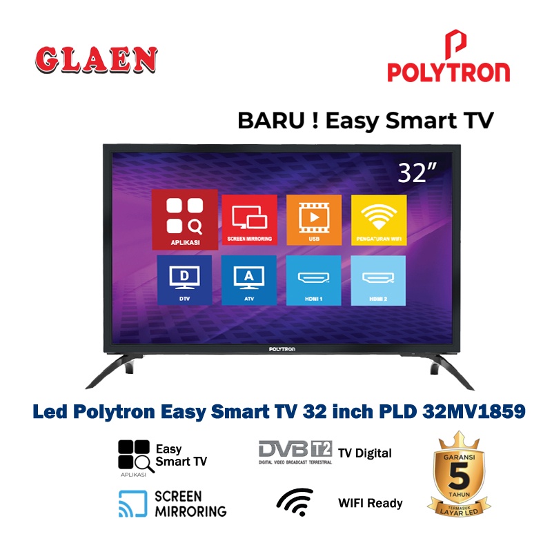 Jual Led Polytron Easy Smart TV 32 inch TV Polytron PLD32MV1859
