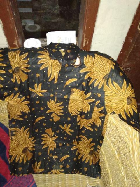 Bswart Batik Hrb026 Kenongo Hem Pendek Padi Pekalongan M L Xl Batik Pria Murah Modern Grosir Batik