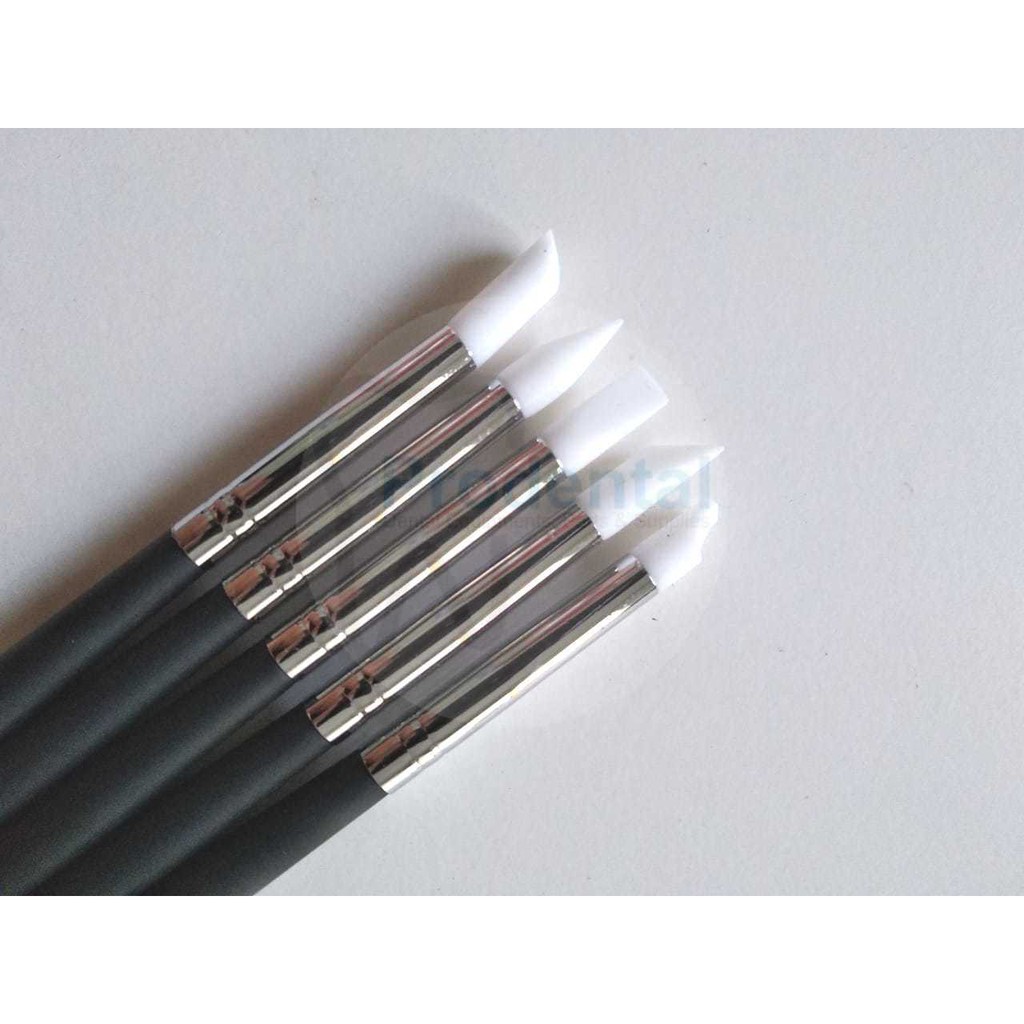 Dental kuas silikon / silicone sillicone brush / kuas composite komposit polishing gigi (white)