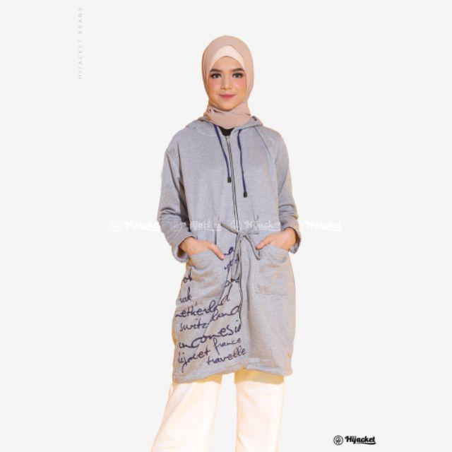 Jaket Muslimah / Jaket Hijab / Jaket Kekinian / Jaket Premium | Hijacket Urbanashion IndonesianBrand-Skygrey