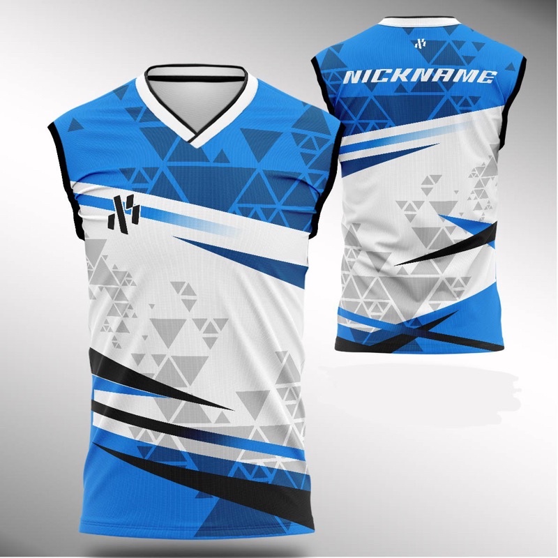 Baju Kaos Jersey Bulutangkis Badminton Custom Singlet Tanpa Lengan Pendek Panjang Custom | BLUE NEW