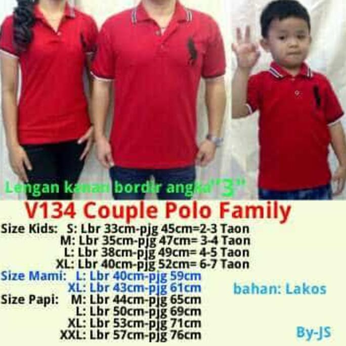 EDISI TERBARU COUPLE PASANGAN BAJU POLO FAMILY AYAH IBU ANAK DAD MOM KIDS RED MERAH CEPETAN..