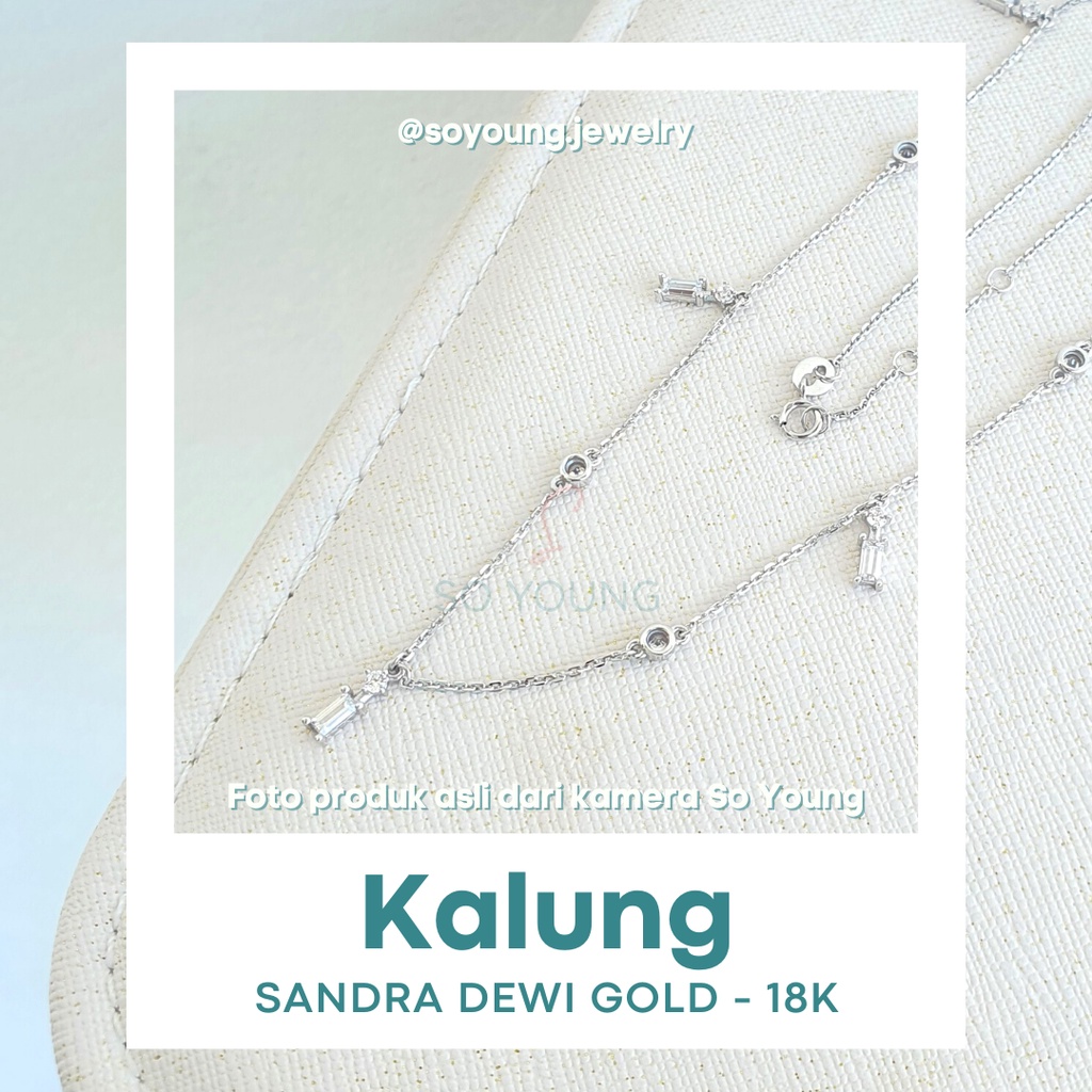 Kalung Sandra Dewi Gold Baguette Fancy Collection NC210185 Kadar 18K