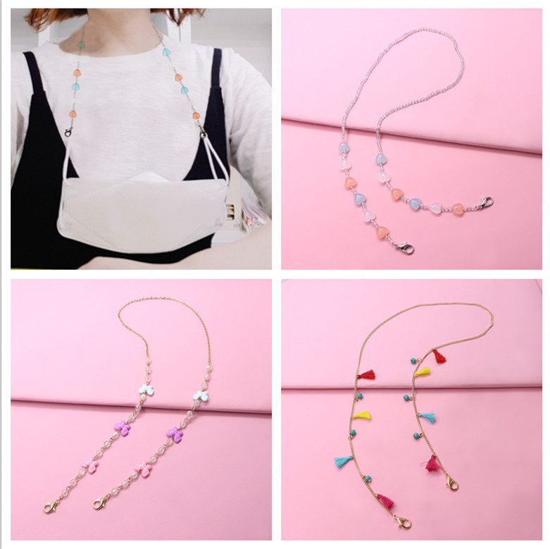 Kalung Rantai Lanyard Kacamata Anti Hilang Hias Mutiara