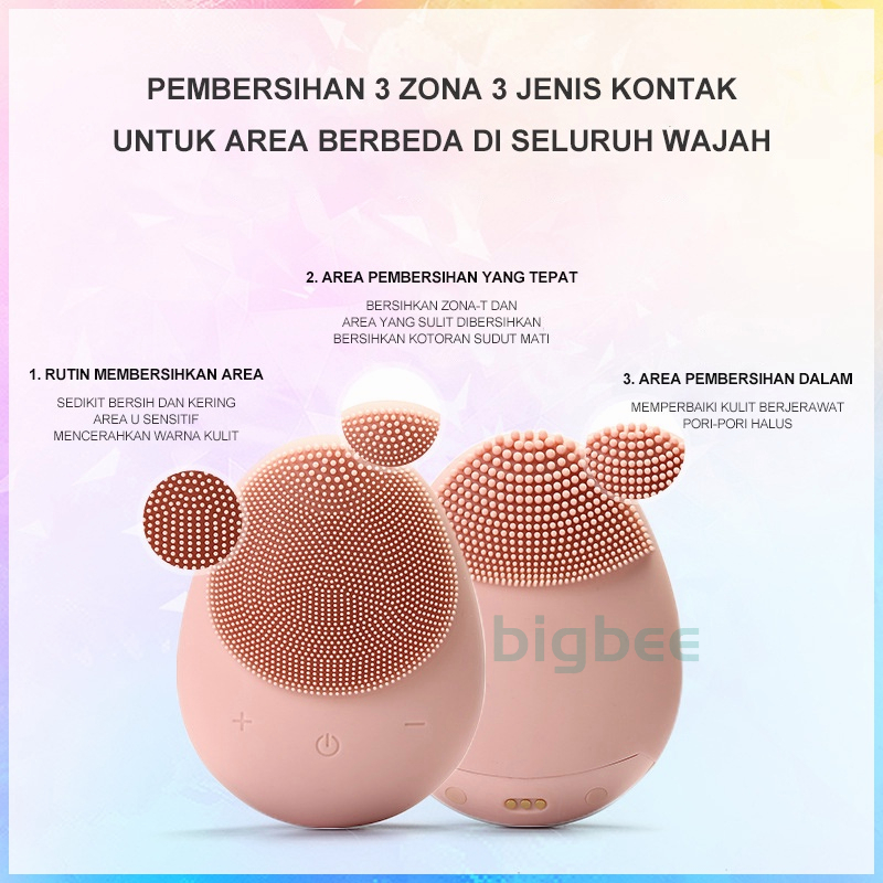 【COD】Alat Pembersih Wajah Elektrik Brush Silikon Pembersih Muka Facial Cleaner Electric