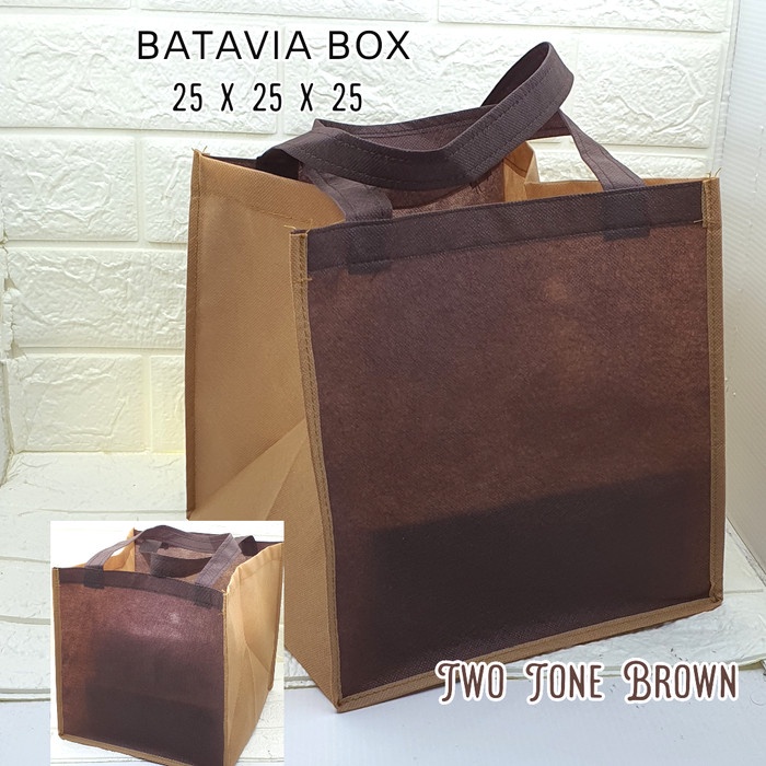 

SALE Goodie bag / Tas spound uk 25x25x25 TwoTone Brown