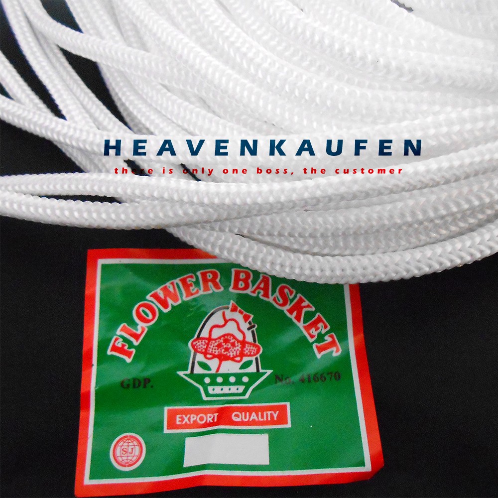 Tali Kur / Tali Filamen Besar / Tali Cord 5 mm Putih Meteran