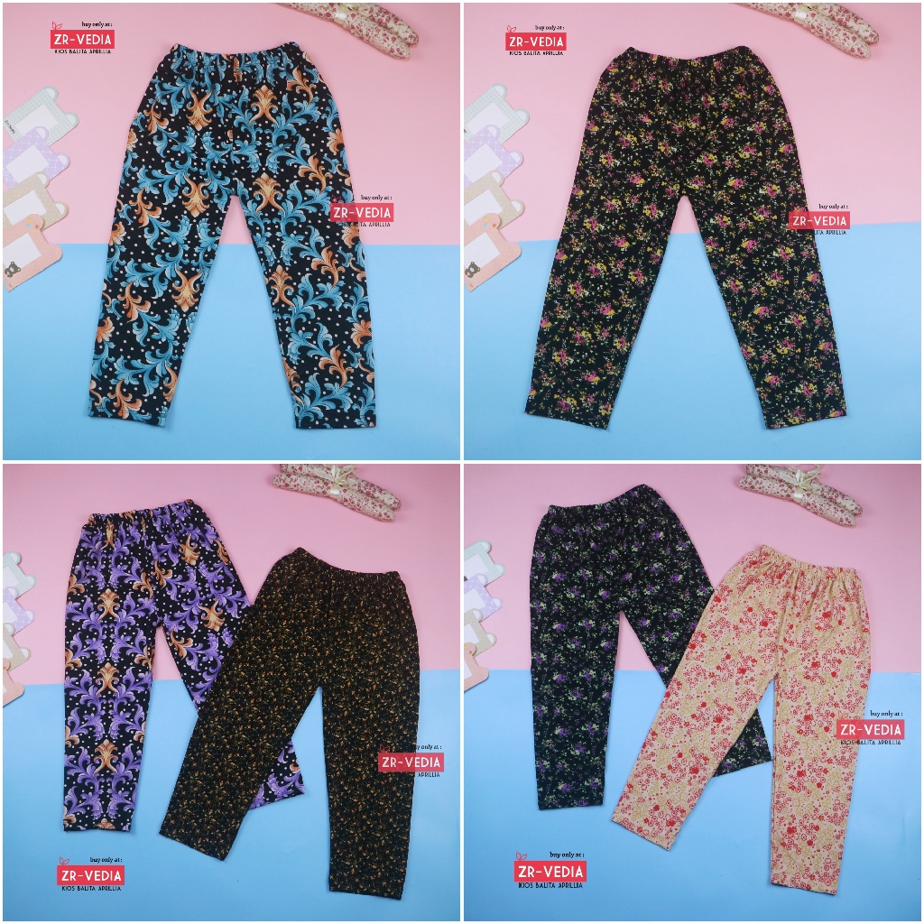 (Motif) Legging Aldys uk 9-10 Tahun / Leging Anak Perempuan Grosir Celana Panjang Cewek Batik Bunga