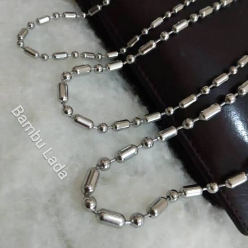 Kalung Pria Titanium Motif Bambu Lada (75 cm)