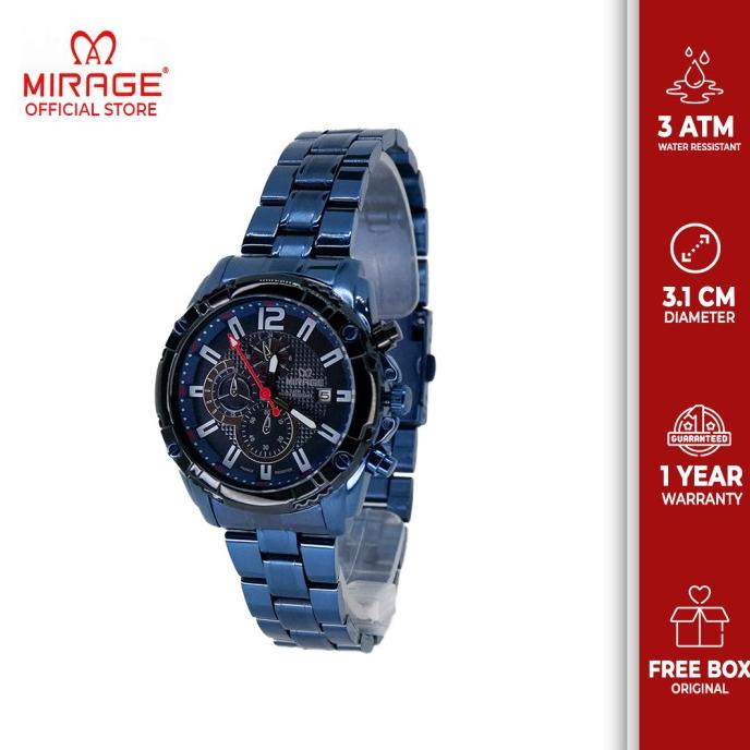 Miragewatch Jam Tangan Analog Wanita Sporty Elegant Ori Biru 8714L barang ada