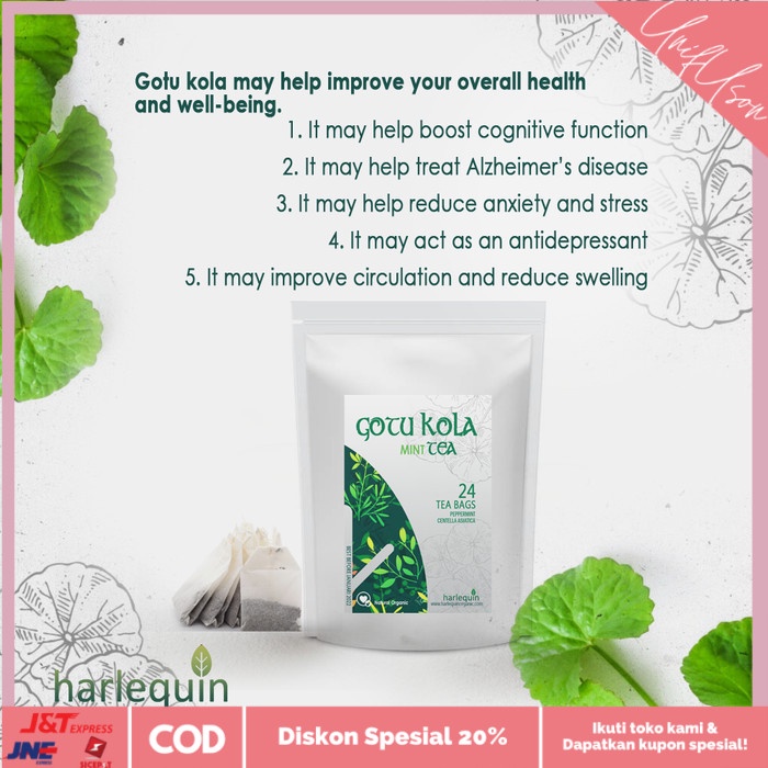 

⭐COD⭐ Gotu Kola Mint Tea 24 Tea bags Teh Daun Mint Pegagan Centella Asiatica