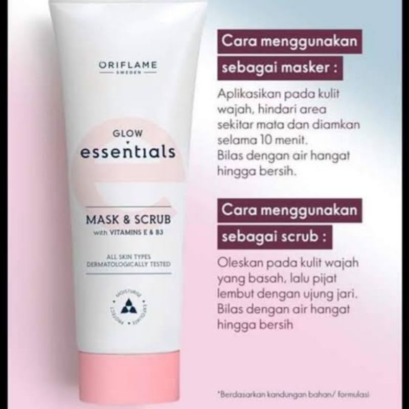 glow essentials mask and scrub
