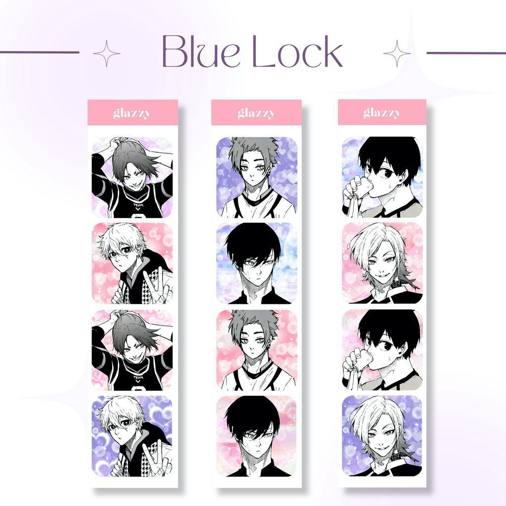 

blue lock glitter holo stickers