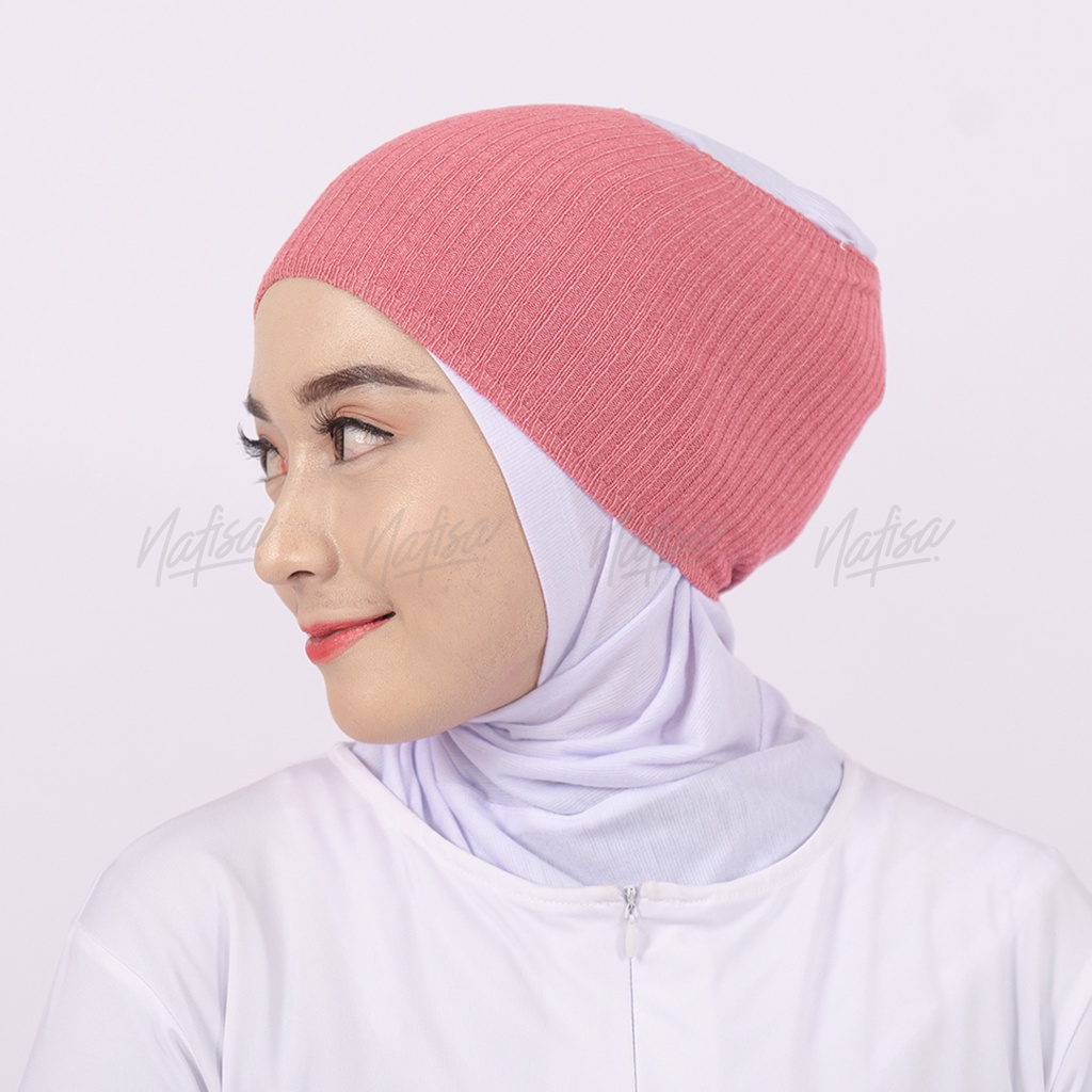 Ciput Rajut NAFISA UMMI | Bandana Rajut Satu Warna Inner Dalaman Kepala Rajut Satu Warna