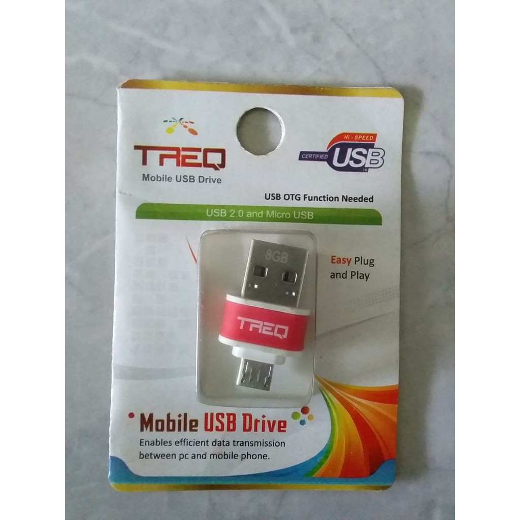 Flashdisk OTG TREQ 8Gb Usb 2.0 Plug And Play