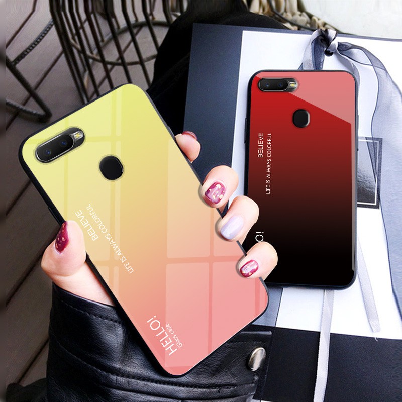 Casing Hard Case oppo A7 A5s A12 Motif Gradasi Warna A3S