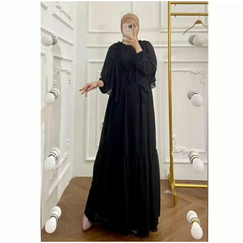 Aorora Maxy Baju Kondangan Wanita Gamis Ceruty Babydoll Dress Busui Gaun Pesta Muslimah Long Dress Jumbo