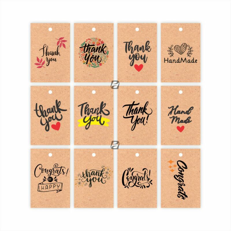 

Hangtag Thank You Card / Hand Made (Bahan Kraft)