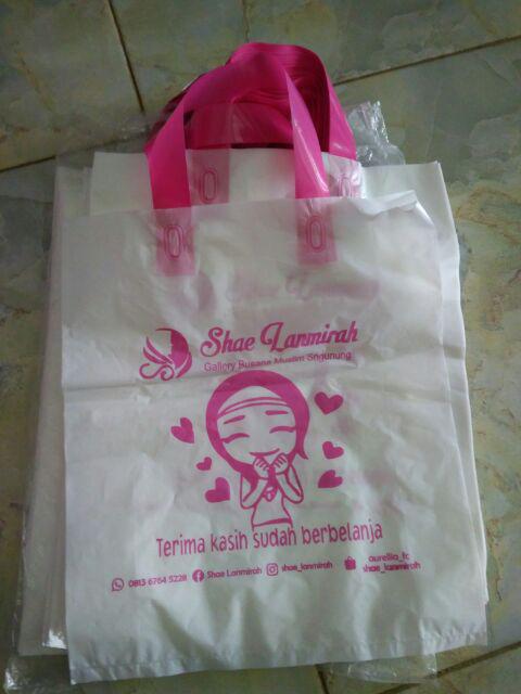 Plastik Sablon  / Handle Gunung / Kantong Plastik Sablon