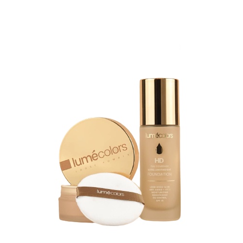 Paket Lumecolors Foundation Kemasan Botol dan Lumecolors Loose Powder