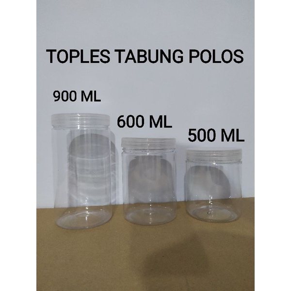 toples tabung polos 300ml, 500 ml, 600ml, 900ml // toples jar // toples pet