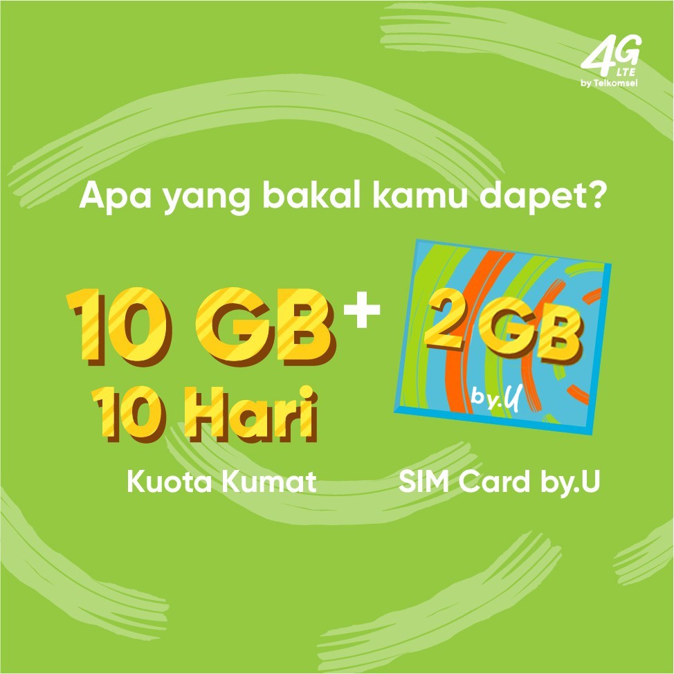 Perdana Internet by.U Telkomsel Kuota 12GB Murah Bebas Ongkir
