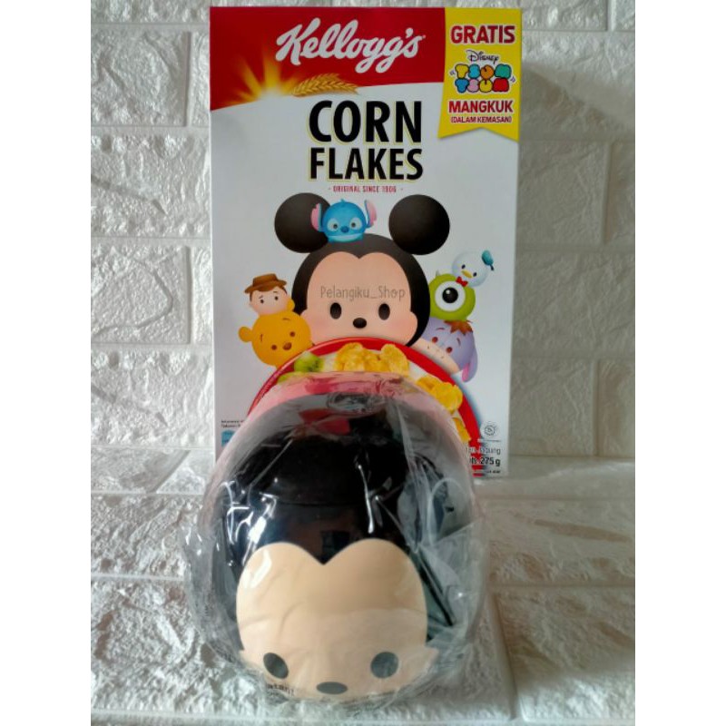 Kelloggs Corn Flakes Disney Tsum TsumSpecial Edition 275 gr + Bundling Mickey Mouse Bowl