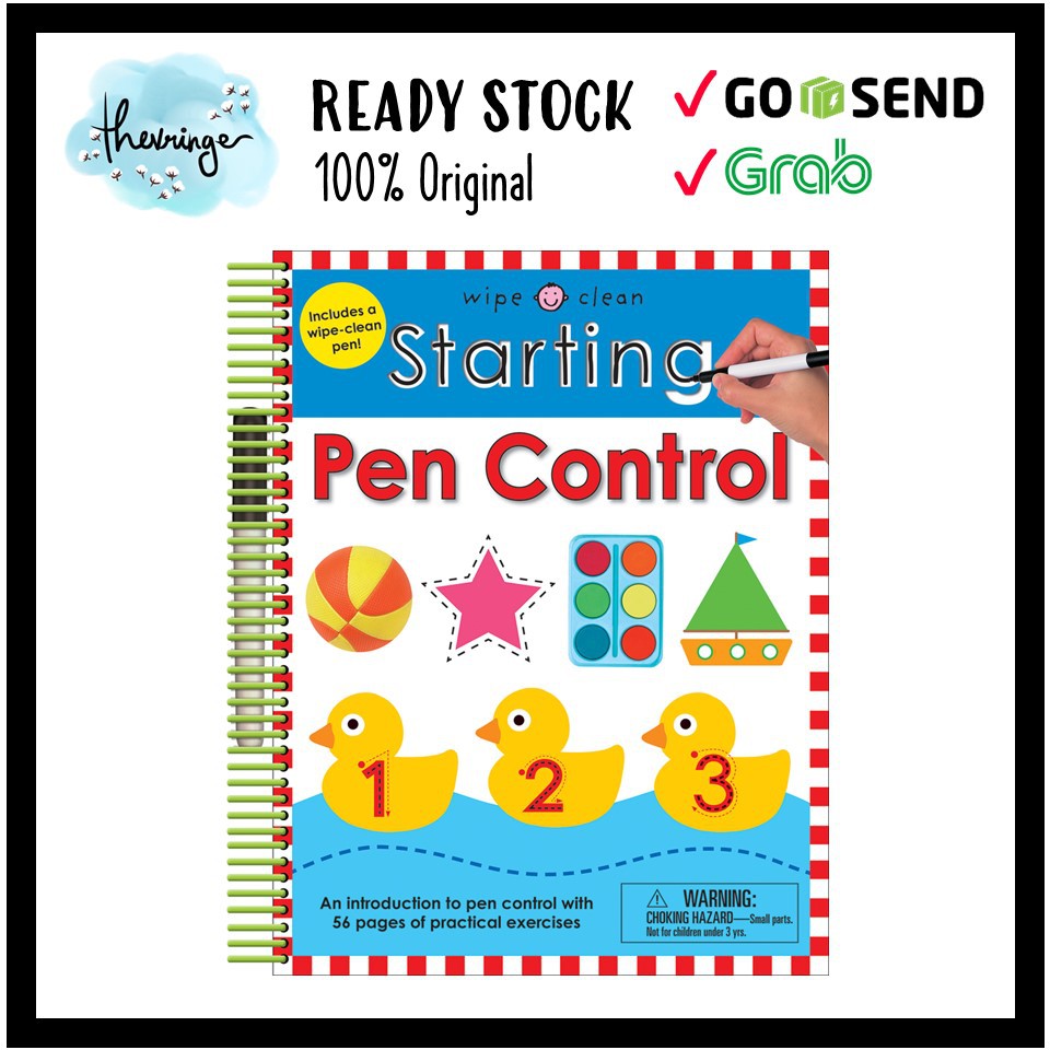 56 HALAMAN Priddy Starting Pen Control Wipe and Clean Book - Activity Workbook Buku Belajar Menulis 
