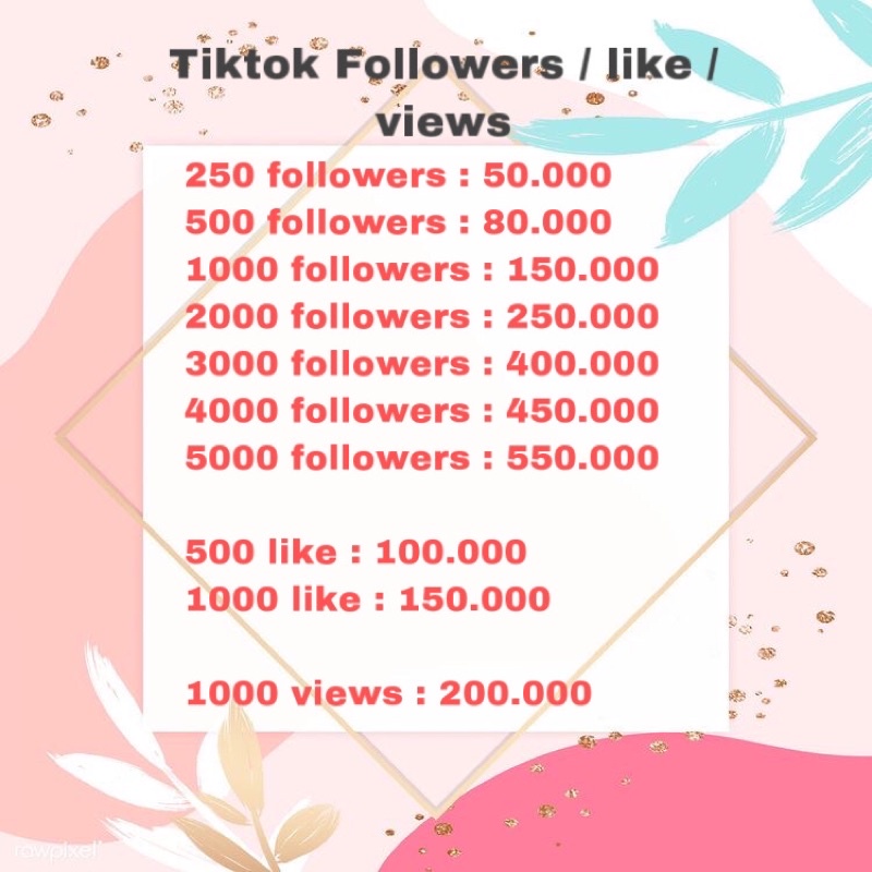 TIKTOK FOLLOWERS/LIKE/VIEWS REAL AKTIF INDO