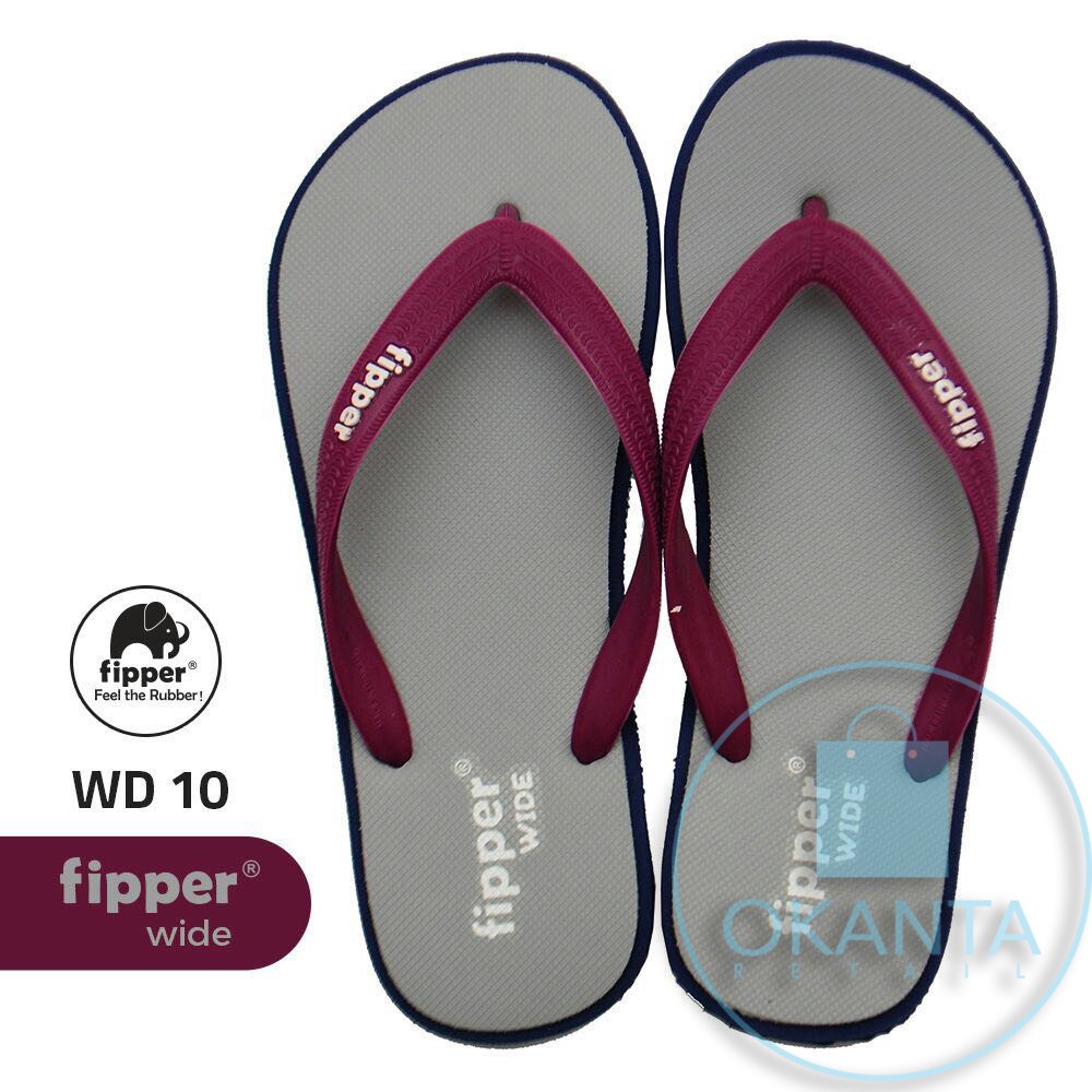 Sandal Fipper Wide - Grey Navy Purple [WD 10] - ORIGINAL