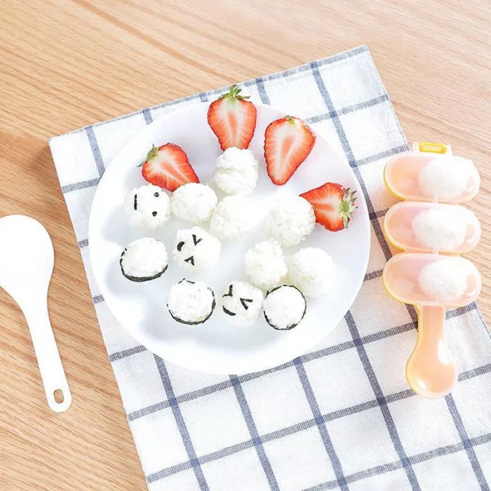 Cetakan Bola Nasi Centong Anak Rice Ball Shaker Bentuk Makanan Bento Sushi DIY Alat Pembuat Bola Nasi Onigiri