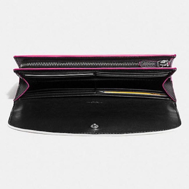Coach Gold/Nude Multi Pink Slim Envelope In Polished Pebble Leather (C12586)