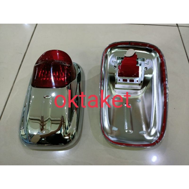 cover spion canter chrome list merah