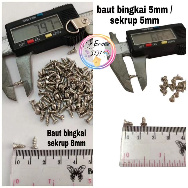 baut bingkai sekrup 5mm / baut sekrup 6mm nikel / 1000pcs