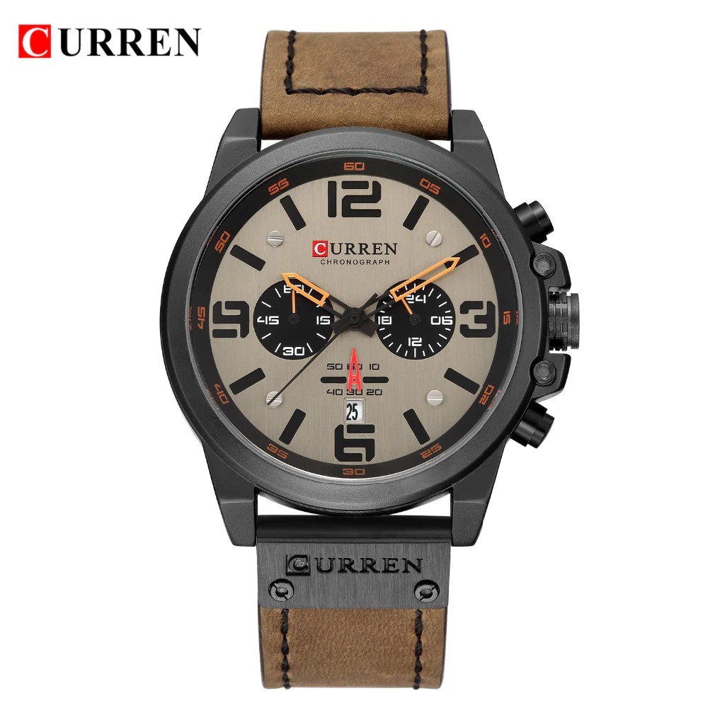 Jam Tangan Pria / Curren / 8314 Date / Jam Tangan Kulit Curren Original