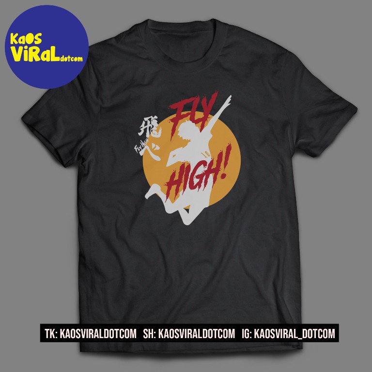 BAJU KAOS ANIME HAIKYUU SHOYO HINATA SMASH FLY HIGH T-SHIRT