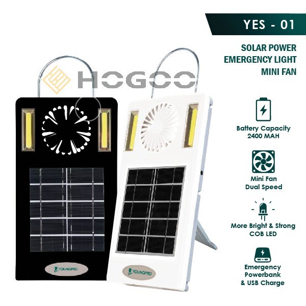 SOLAR FAN LIGHT LAMPU PLUS KIPAS GARANSI 1 TAHUN -YOUNGPRO YES-01