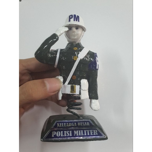 Miniatur patung Polisi Militer Hormat| Patung miniatur mobil PM per | Pajangan figure kecil Polisi M